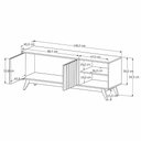 Ver imagem 3 de Home Theater Rack com Painel e LED para TV até 60 Polegadas Açaí 140cm Pés de Madeira Maciça