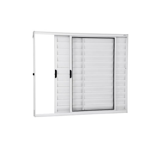 Veneziana 3 Folhas 1,00 X 1,00 Sem Grade Alumínio Branco