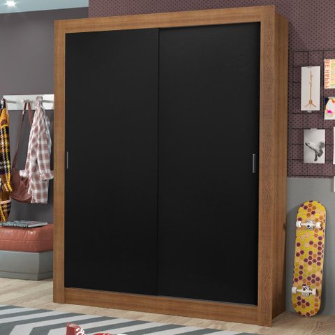 Guarda-roupa Solteiro Madesa Dallas Plus 2 Portas de Correr 4 Gavetas