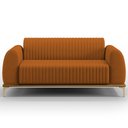 Ver imagem 3 de Sofá 2 Lugares para Sala de Estar Molino 150 Cm D02 Pés D'ouro Veludo Telha C-262 - Lyam Decor