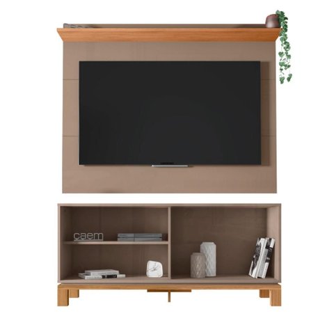 Bancada Rack com Painel para Tv até 45 Polegadas Jace Cinza