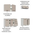 Ver imagem 5 de Kit com 2 Balcões e 2 Armários Aéreos Multiuso 200cm Agata Madesa