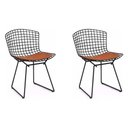 Ver imagem 1 de Kit 2 Cadeiras Bertoia Preta com Assento Cobre Cor Marrom