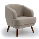Ver imagem 2 de Kit 2 Poltrona Decorativas em Algodão Caramelo Pés de Madeira Carina - Larbelle