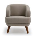 Ver imagem 3 de Kit 2 Poltrona Decorativas em Algodão Caramelo Pés de Madeira Carina - Larbelle