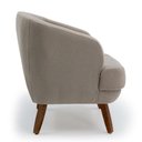 Ver imagem 4 de Kit 2 Poltrona Decorativas em Algodão Caramelo Pés de Madeira Carina - Larbelle