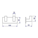 Ver imagem 2 de Cabide Duplo Deca Quadratta Black Matte 2062.BL83.MT