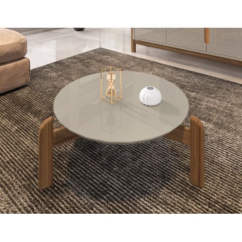 Mesa Centro Lizz Off White Marrom Cedro Casa D