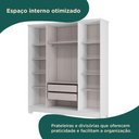 Ver imagem 2 de Guarda-Roupa Casal 4 Portas 2 Gavetas Mônaco com Espelho Branco