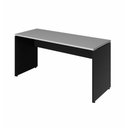 Ver imagem 3 de Escrivaninha Escritório 140cm X 70cm Pés Painel F5 Office Cor:cinza Sagrado com Preto