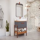Ver imagem 5 de Armário Gabinete Banheiro 60cm MDF Porta Prateleira Titanium