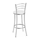 Ver imagem 7 de Banqueta Alta Cromada c/ Assento Estofado e Encosto para Bancada Cozinha Área Gourmet Cromado/Branco