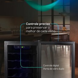 Adega de Vinhos Compressor Hq 75 Litros 24 Garrafas Preto Hq-av24h - 7