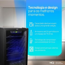 Adega de Vinhos Compressor Hq 75 Litros 24 Garrafas Preto Hq-av24h - 5