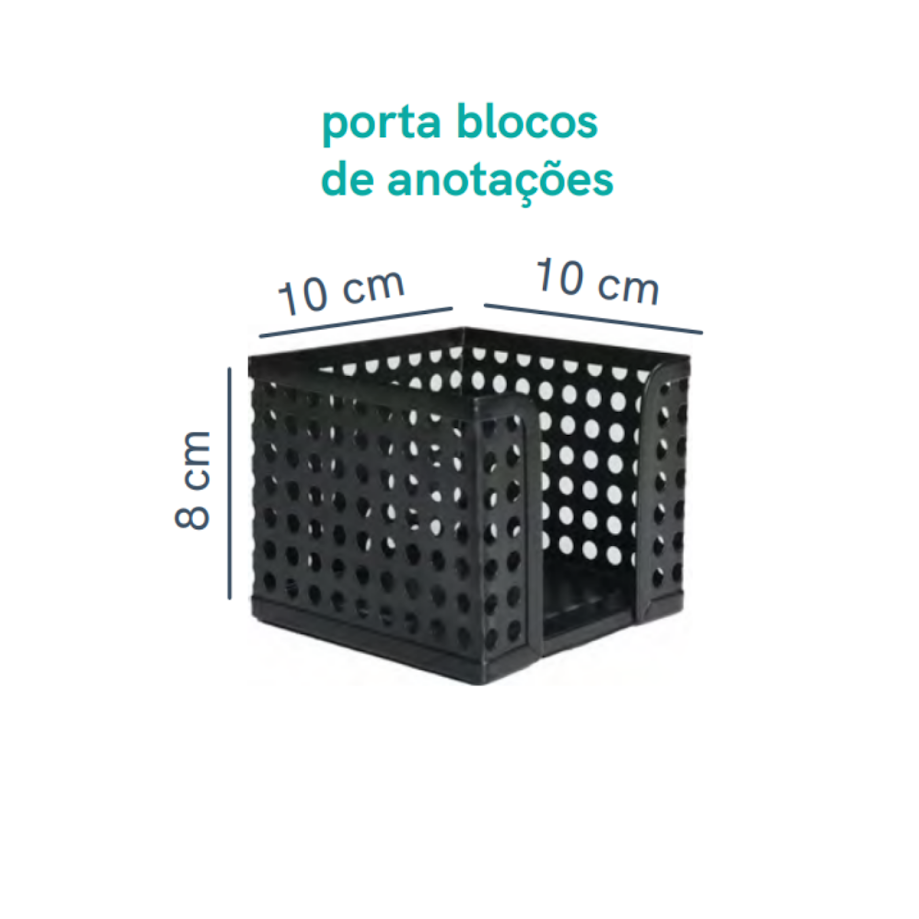 PORTA BLOCO DE ANOTACOES E NOTAS ADESIVAS:PRETO - 3