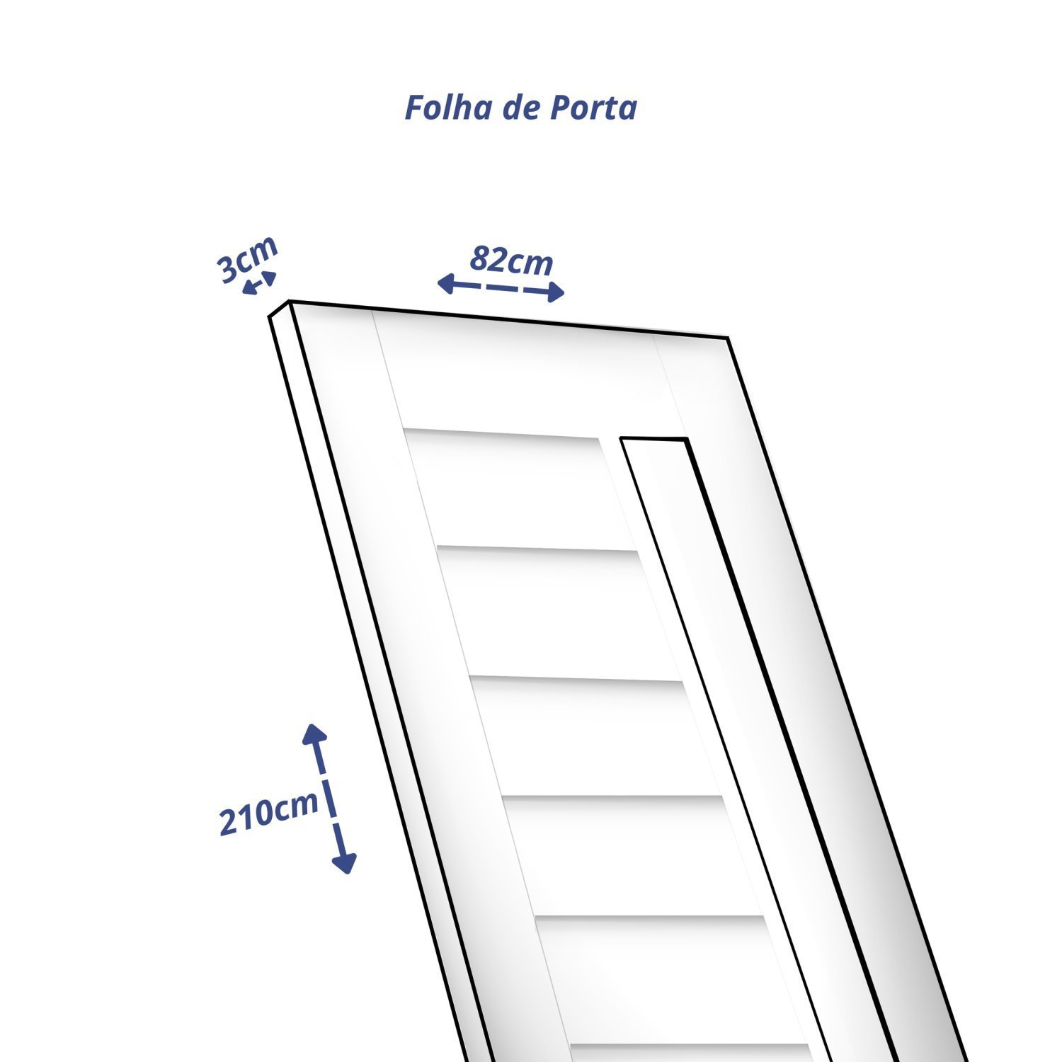 Folha de Porta de Madeira 210x82cm Bbv Eco Uniportas  - 4