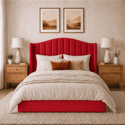 Cabeceira para Cama Box Estofada Zoe Decorativa Moderna Curva Organica Minimalista Casal 140 cm Padr