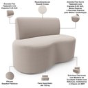 Ver imagem 4 de Sofá 2 Lugares 140cm Orgânico para Sala de Estar Living Larissa L02 Bouclê Creme - Lyam Decor