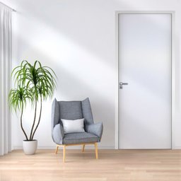 Kit Porta de Madeira 210x92cm Batente 9,5cm Lisa Primer Uniportas Abertura Direita - 1