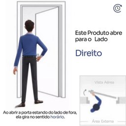 Kit Porta de Madeira 210x92cm Batente 9,5cm Lisa Primer Uniportas Abertura Direita - 6