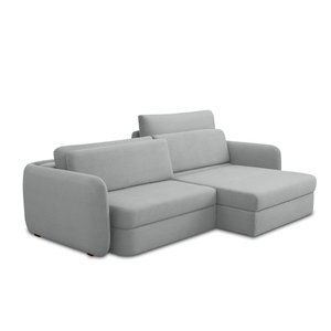 Sofá Cama Sala de Estar Bipartido Elétrico 234cm Retrátil Caixa Zero Torrion Veludo Bege G93 - Gran 
