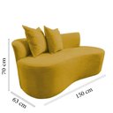Ver imagem 2 de Namoradeira Sofá Feijão Hana Orgânica Couro Amarelo