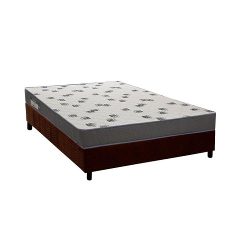 Conjunto Box Viúva: Colchão Espuma Ortobom D33 Light Saúde + Base Crc Suede Brown (128x188)
