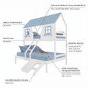 Ver imagem 4 de Beliche Casal/ Solteiro Casinha Encantada Madeira Maciça Branco/ Azul Housin