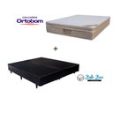 Ver imagem 1 de Cama Box Casal Bipartido 138 Sintético Preto com Colchão Ortobom Airtech Spring Pocket D26 Bege 70x1