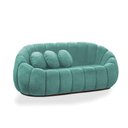 Ver imagem 7 de Sofá 2 Lugares com Poltrona Giratória Orgânica Cloud Bouclê Azul Turquesa E03 - D'Rossi