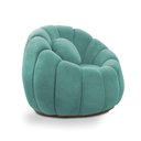 Ver mais imagens de Sofá 2 Lugares com Poltrona Giratória Orgânica Cloud Bouclê Azul Turquesa E03 - D'Rossi