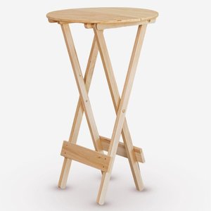 Mesa Bistrô Dobrável Redonda em Eucalipto sem Pintura