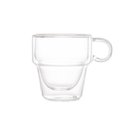 Ver imagem 1 de Jogo xícaras café 2 pçs parede dupla de vidro borosilicato empilhável 90 Ml