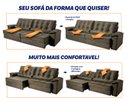 Ver imagem 5 de Sofá Retrátil Reclinável 300cm Ascari Suede Velut com molas Ensacadas - King House