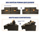 Ver imagem 6 de Sofá Retrátil Reclinável 300cm Ascari Suede Velut com molas Ensacadas - King House