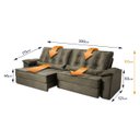 Ver imagem 3 de Sofá Retrátil Reclinável 300cm Ascari Suede Velut com molas Ensacadas - King House