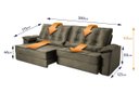 Ver imagem 3 de Sofá Retrátil Reclinável 300cm Ascari Suede Velut com molas Ensacadas - King House