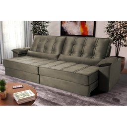 Sofá Retrátil Reclinável 300cm Ascari Suede Velut com molas Ensacadas - King House - 2
