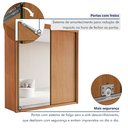 Ver mais imagens de Guarda-roupa Casal com Espelho 2 Portas de Correr 100% MDF Chicago Cinamomo