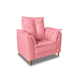 Poltrona Confortável para Amamentação com Puff Fibras Macias Rosa - 3