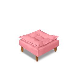 Poltrona Confortável para Amamentação com Puff Fibras Macias Rosa - 5