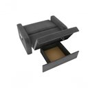Ver imagem 2 de Sofá Cama Daiane 2 Lugares com Baú Suede Cinza Matrix