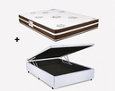 Ver imagem 1 de Cama Box Bau Casal Branco Colchão Casal Molas Ensacadas Clássico 138x188 - Alto Nível