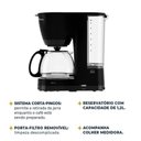 Ver imagem 2 de Cafeteira Britânia 32 Cafés Jarra de Vidro 1,2L BCF32C 110V