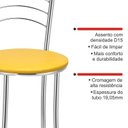 Ver imagem 5 de Banqueta Alta Cromada c/ Assento Estofado e Encosto p/ Bancada Cozinha Área Gourmet Cromado/Amarelo