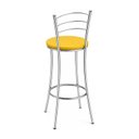 Ver imagem 7 de Banqueta Alta Cromada c/ Assento Estofado e Encosto p/ Bancada Cozinha Área Gourmet Cromado/Amarelo
