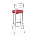 Ver imagem 7 de Banqueta Alta Cromada c/ Assento Estofado e Encosto p/ Bancada Cozinha Área Gourmet Cromado/Vermelho