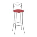 Ver imagem 2 de Banqueta Alta Cromada c/ Assento Estofado e Encosto p/ Bancada Cozinha Área Gourmet Cromado/Vermelho