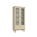 Ver imagem 2 de Cristaleira com 2 Portas 82,5cm Gaveta com Palha Natural Cor:louro com Luna