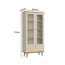 Ver imagem 4 de Cristaleira com 2 Portas 82,5cm Gaveta com Palha Natural Cor:louro com Luna